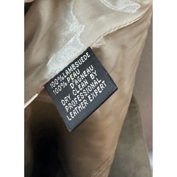 Ralph Lauren Black Label Skirt Women’s 4 100% Lambsuede Neutral Tan Slit Knee - Picture 5 of 7